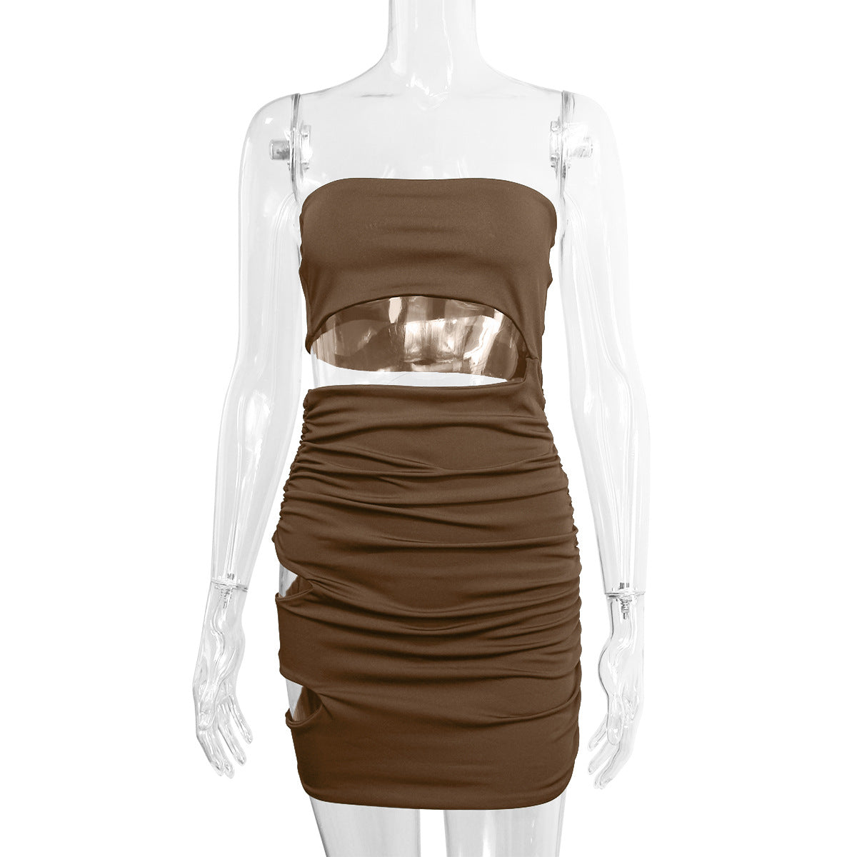 Women's Hollow Out Waist Fashion Tube Tops Night Party Dress