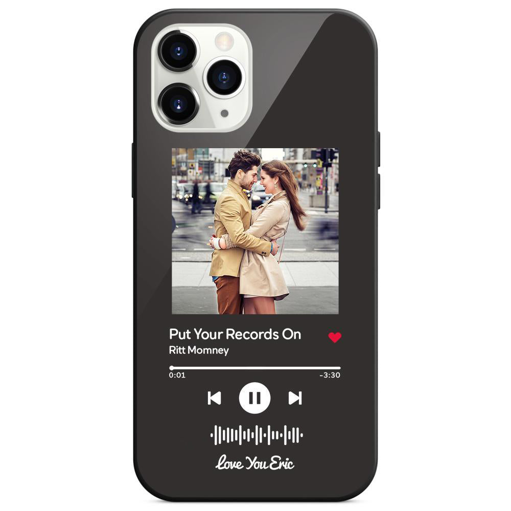 Custom Scannable Music Code Glass iPhone Cases w/ Pictures