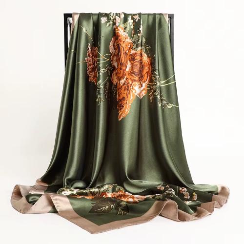 90cm Women Four Seasons Square Silk Satin Bandana Wrap Shawl Scarves Scarfs gpk2