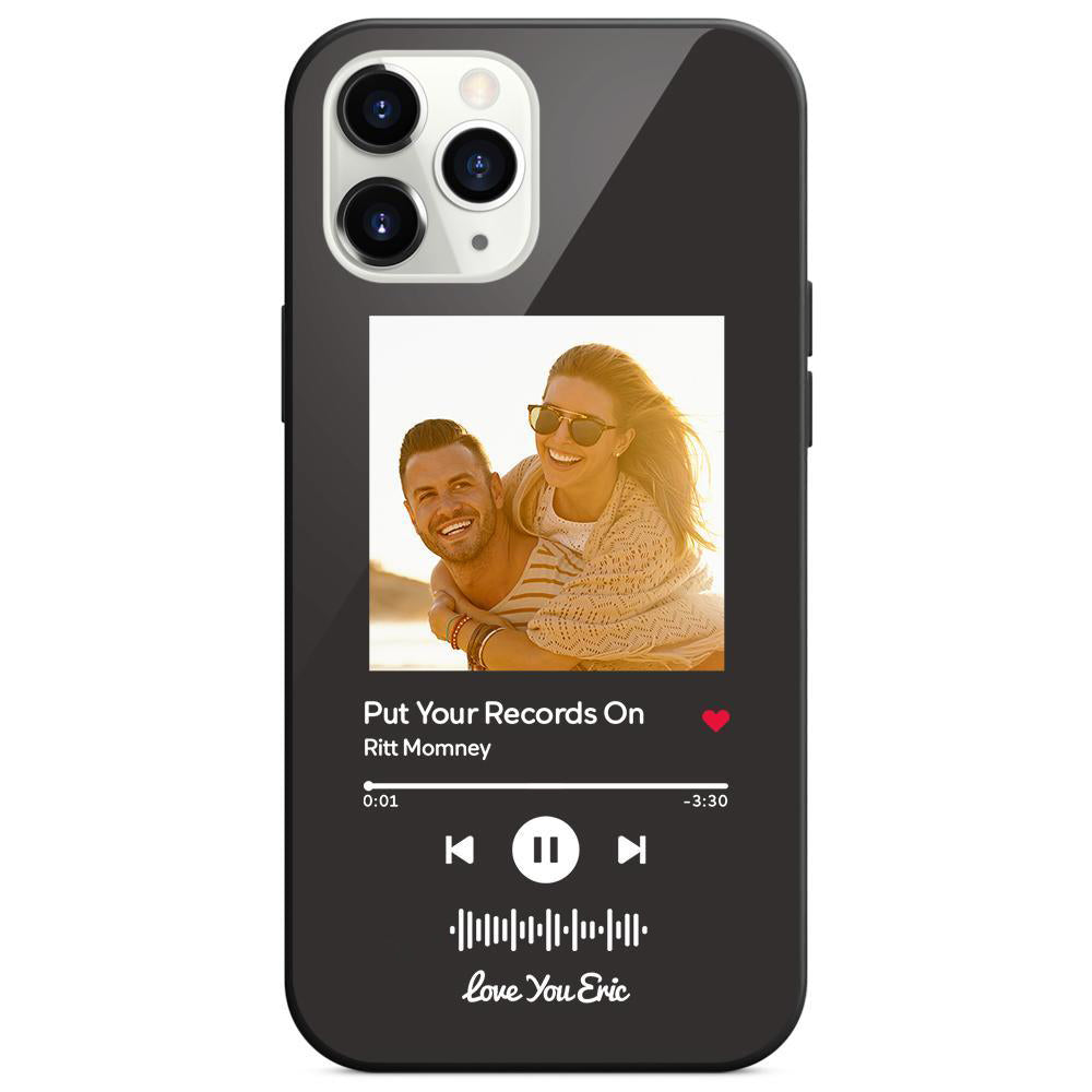 Custom Scannable Music Code Glass iPhone Cases w/ Pictures