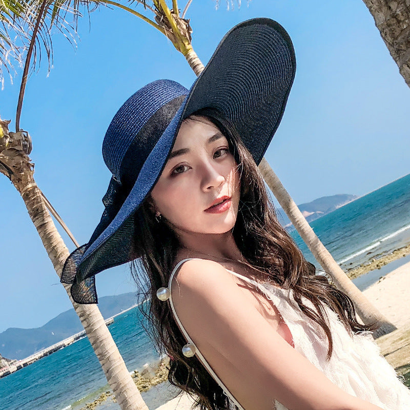 Women's Seaside Summer Vacation Foldable Sun Wide Brim Hat
