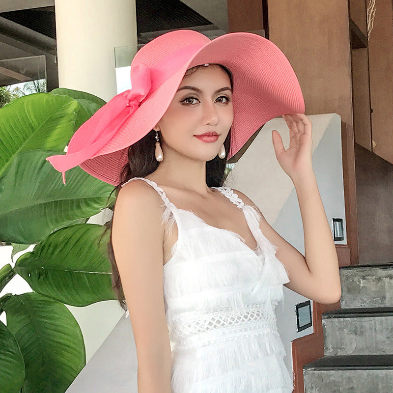 Women's Seaside Summer Vacation Foldable Sun Wide Brim Hat