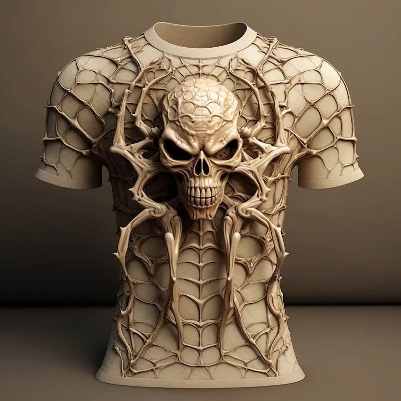 Men's 3D Skull Printed Hip Hop Trendy Tops Tees T-shirt