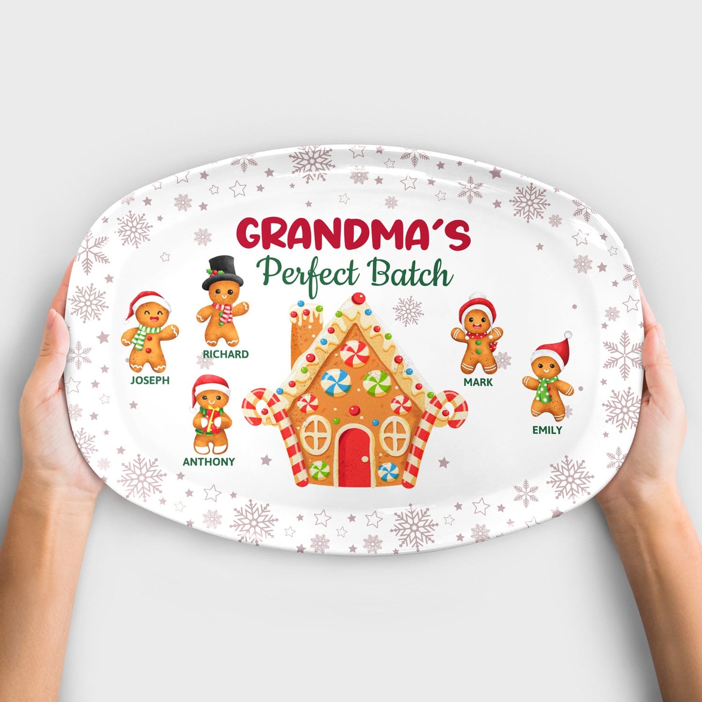Grandma's Perfect Batch - Christmas, Loving Gift for Mom Grandma Family - Personalized Plate