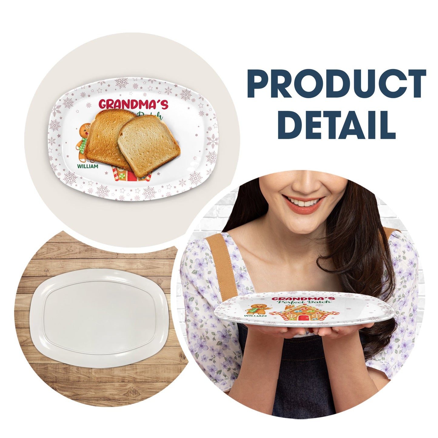 Grandma's Perfect Batch - Christmas, Loving Gift for Mom Grandma Family - Personalized Plate