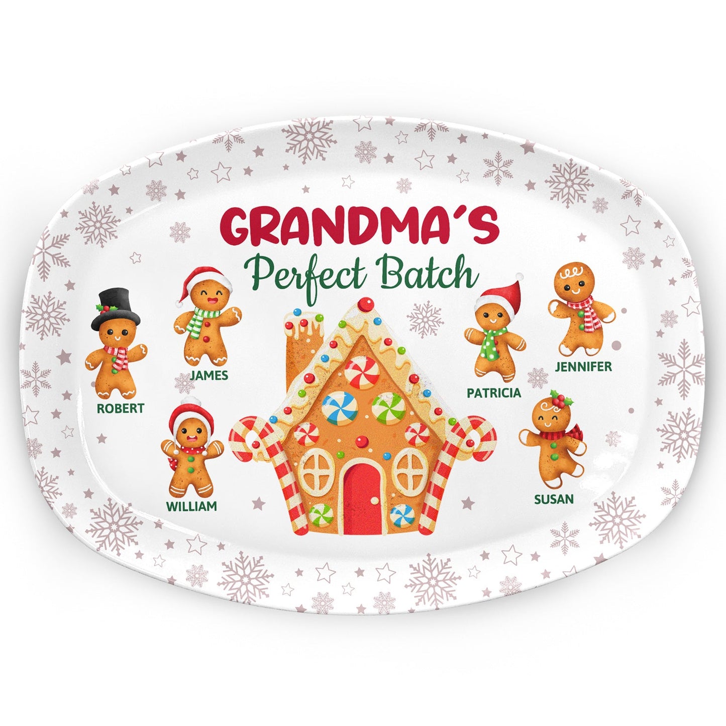 Grandma's Perfect Batch - Christmas, Loving Gift for Mom Grandma Family - Personalized Plate