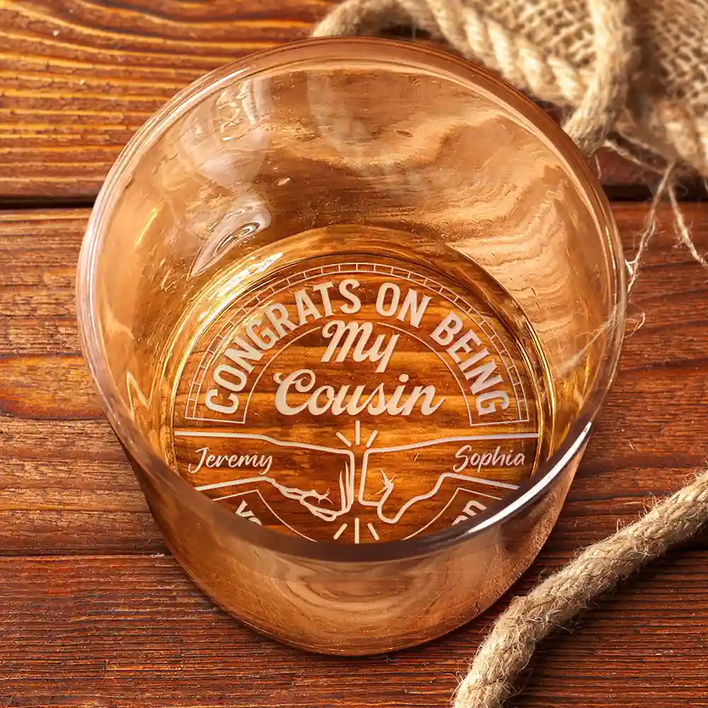 Congrats On Being My Brother You Lucky Man - Personalized Engraved Whiskey Glass