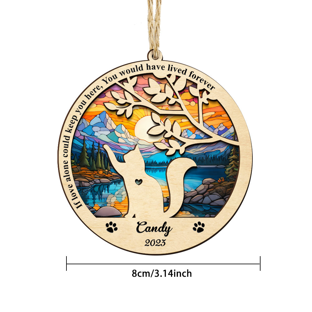 Custom Pet Cat Memorial Suncatcher Ornament Loss of Pet Sympathy Gift