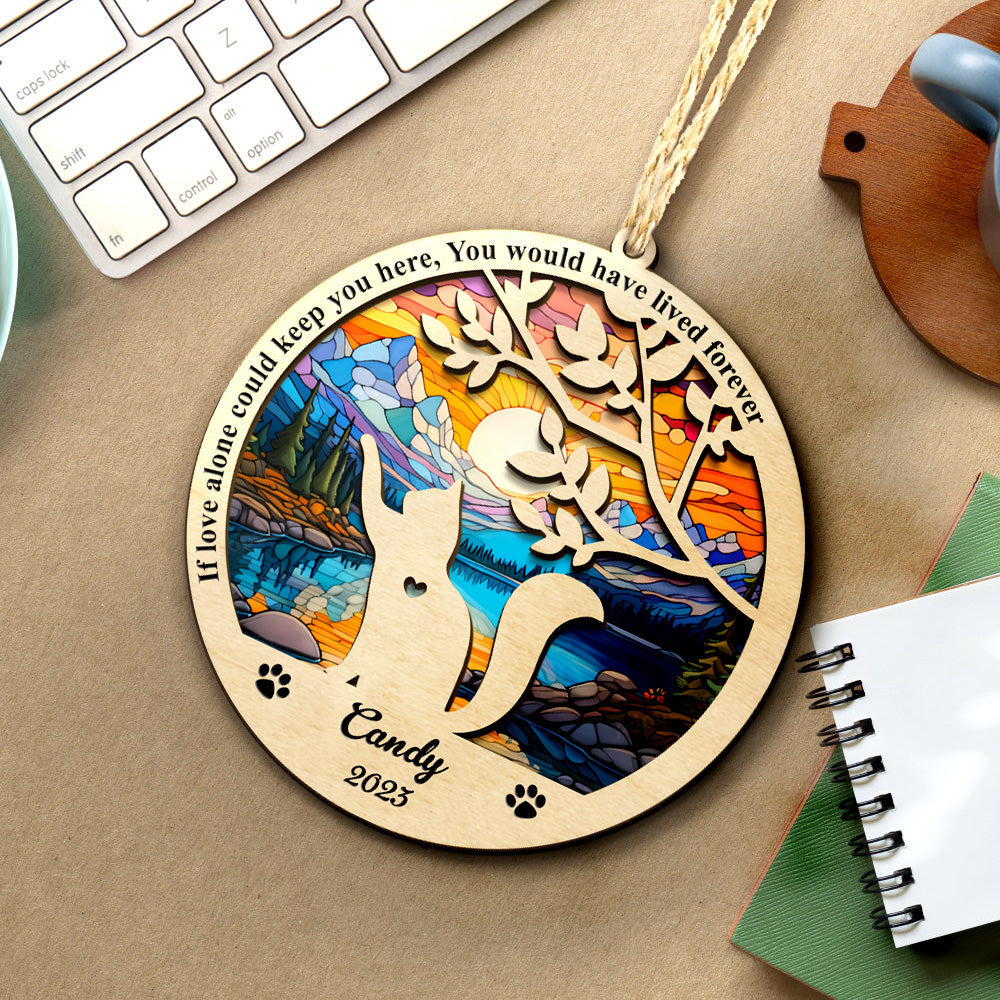 Custom Pet Cat Memorial Suncatcher Ornament Loss of Pet Sympathy Gift