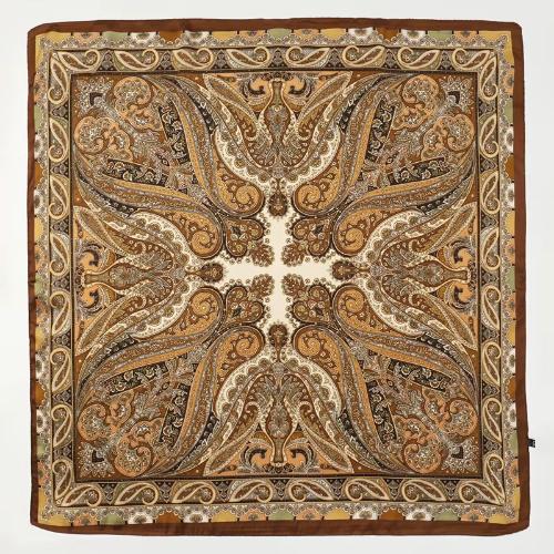 Women Design Square Silk Satin Scarf Flower Prints Bandana Scarves