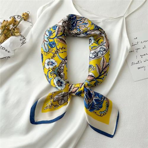 Women Fashion Silk Satin Cats Pets Printed Wrap Scarf Bandana Scarves