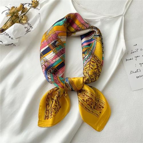 Women Fashion Silk Satin Cats Pets Printed Wrap Scarf Bandana Scarves