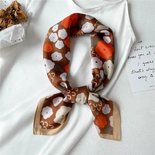 Women Fashion Silk Satin Cats Pets Printed Wrap Scarf Bandana Scarves