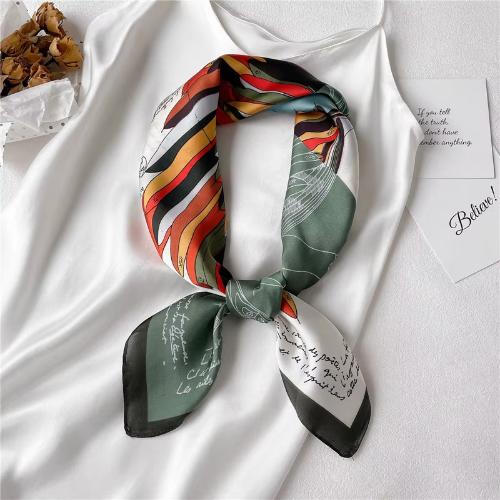 Women Fashion Silk Satin Cats Pets Printed Wrap Scarf Bandana Scarves