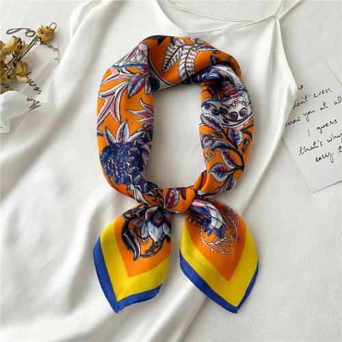 Women Fashion Silk Satin Cats Pets Printed Wrap Scarf Bandana Scarves