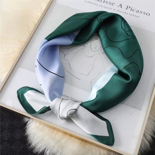 Women Fashion Silk Satin Cats Pets Printed Wrap Scarf Bandana Scarves