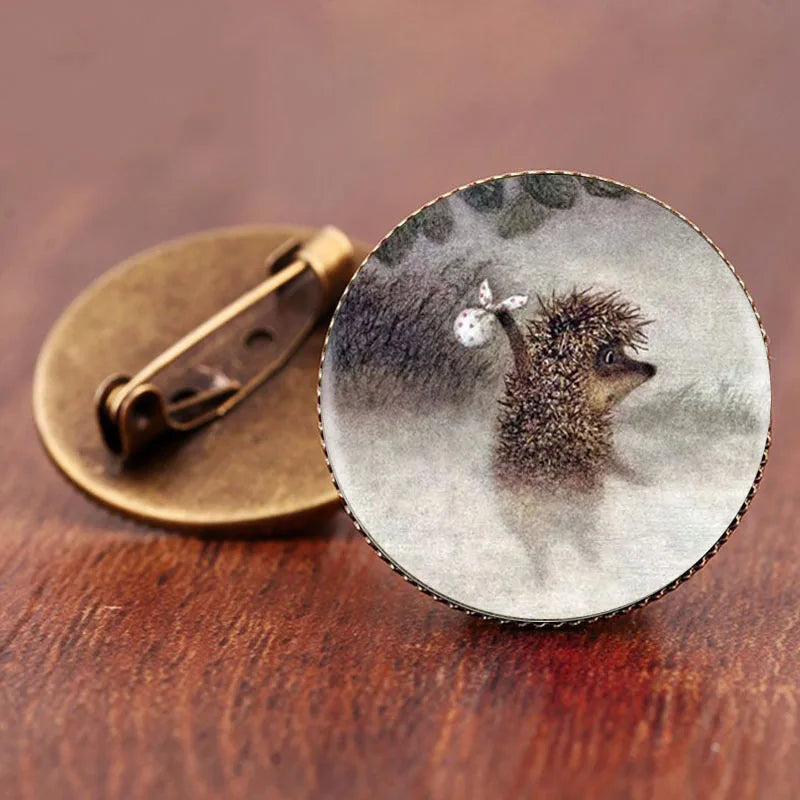 Women Vintage Hedgehog Animal Fashion Brooches Antique Bronze Pin Brooch