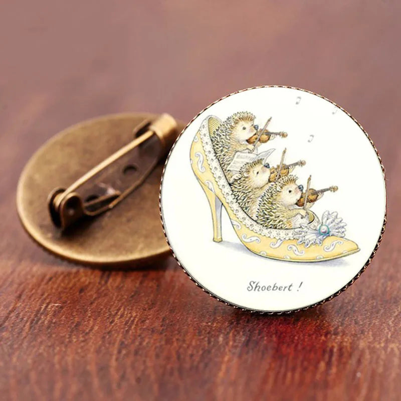 Women Vintage Hedgehog Animal Fashion Brooches Antique Bronze Pin Brooch