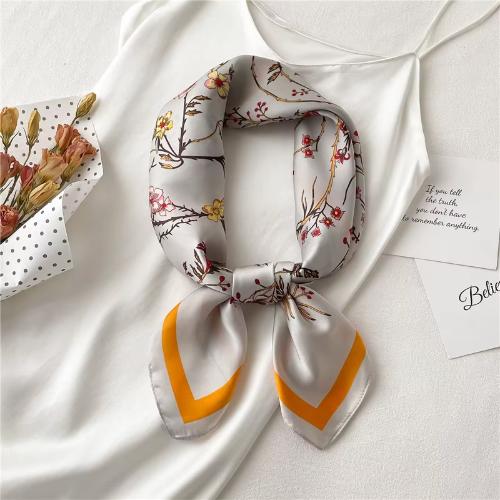 Women Fashion Silk Satin Cats Pets Printed Wrap Scarf Bandana Scarves