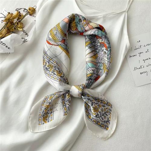 Women Fashion Silk Satin Cats Pets Printed Wrap Scarf Bandana Scarves