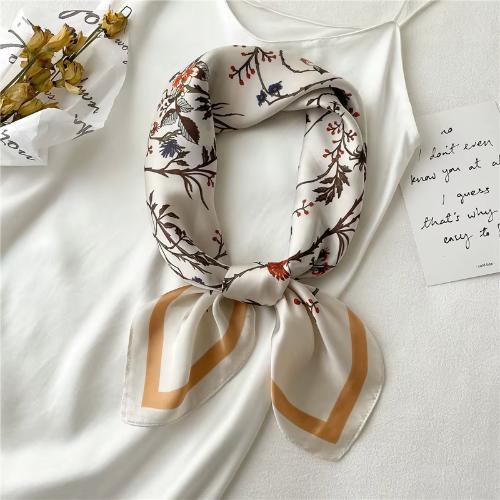 Women Fashion Silk Satin Cats Pets Printed Wrap Scarf Bandana Scarves