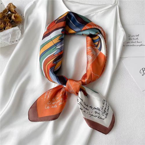 Women Fashion Silk Satin Cats Pets Printed Wrap Scarf Bandana Scarves