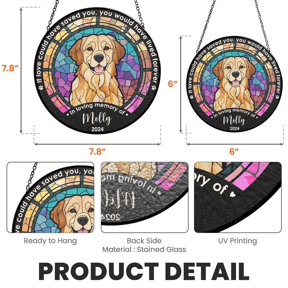Custom Photo Life Is Better with Dog - Personalized Window Hanging Suncatcher