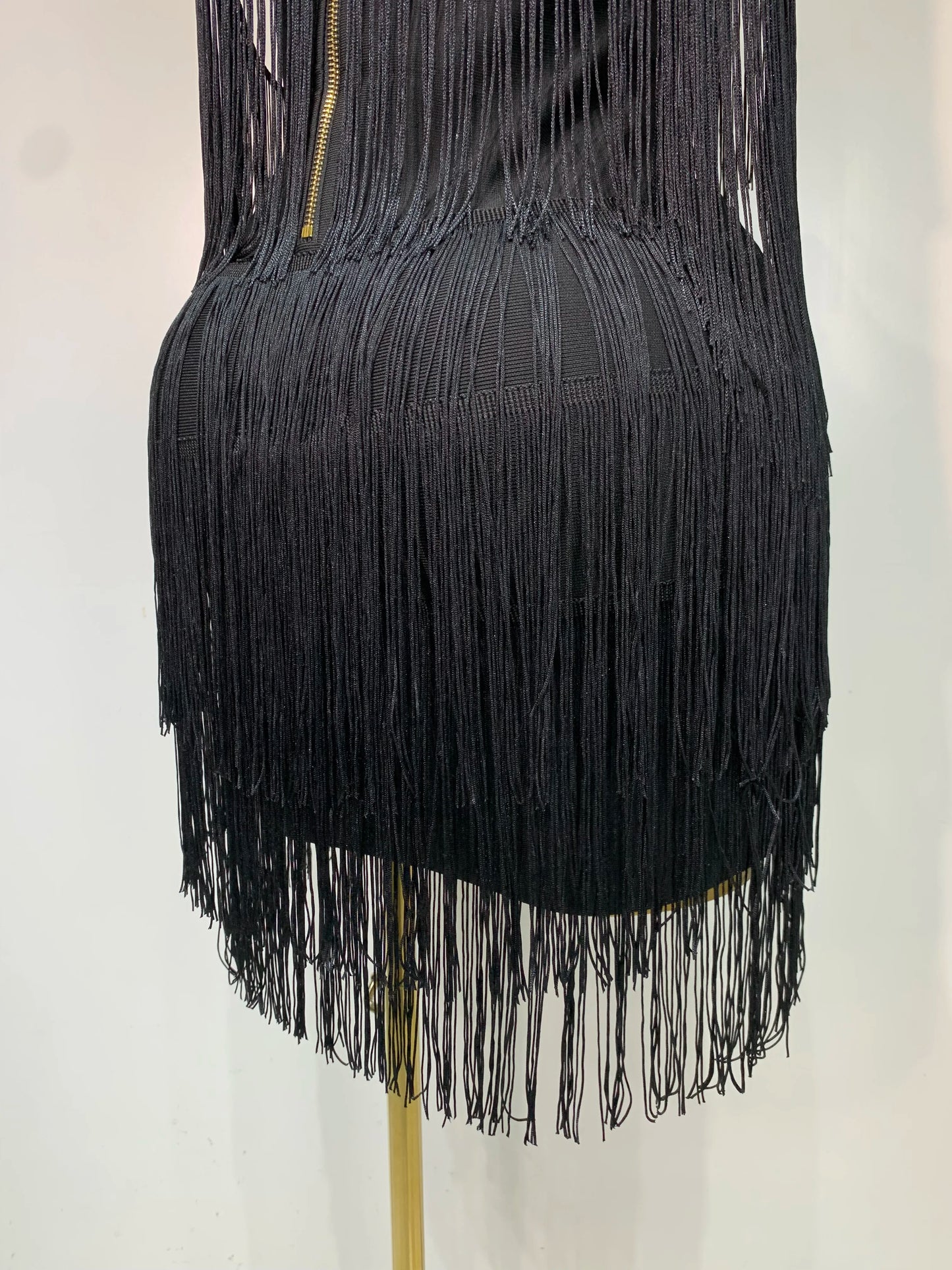 Sexy Strapless Tassel Off Shoulder Bandage Celebrity Evening Party Mini Birthday Dress