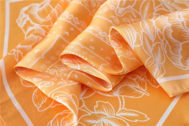 70cm Women Fashion Floral Print Square Silk Scarf Satin Shawl Wrap Scarves