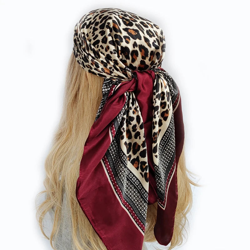 90*90cm Women Scarf Square Silk Satin Bandana Wrap Shawl Scarves Scarf MR02