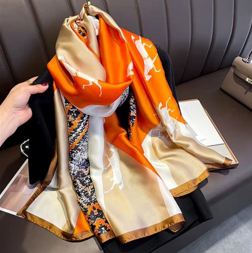Women Fashion Printed Shawls Wraps Soft Pashmina Bandana Silk Scarves