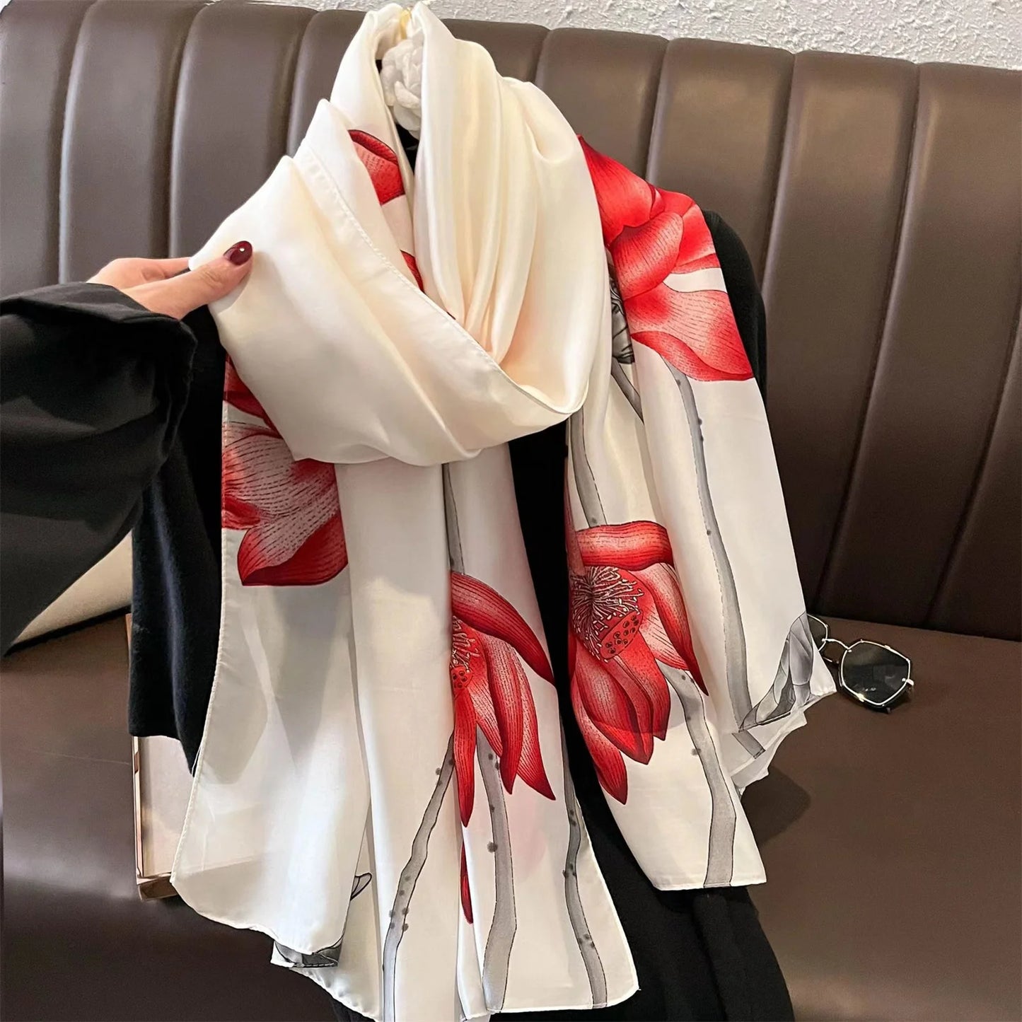 180X90cm Women Four Seasons Bandanna Designs Square Wrap Shawl Scarf Scarves kgL5