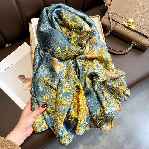 Women Fashion Printed Shawls Wraps Soft Pashmina Bandana Silk Scarves