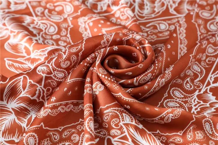 70cm Women Fashion Floral Print Square Silk Scarf Satin Shawl Wrap Scarves