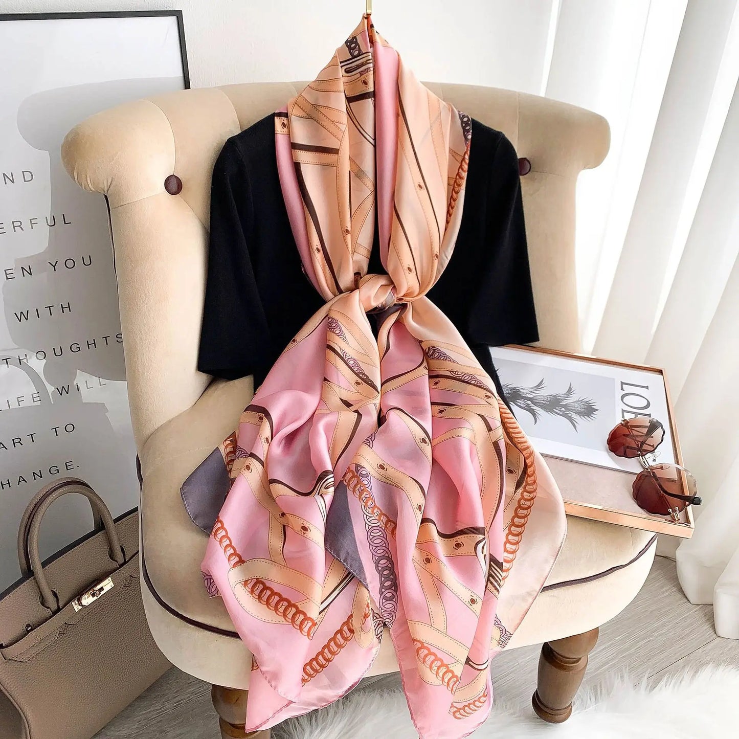 180X90cm Women Four Seasons Bandanna Designs Square Wrap Shawl Scarf Scarves kgL8