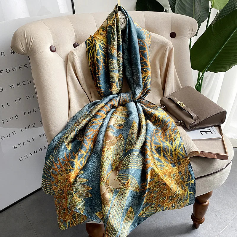 180X90cm Women Four Seasons Bandanna Designs Square Wrap Shawl Scarf Scarves kgL8