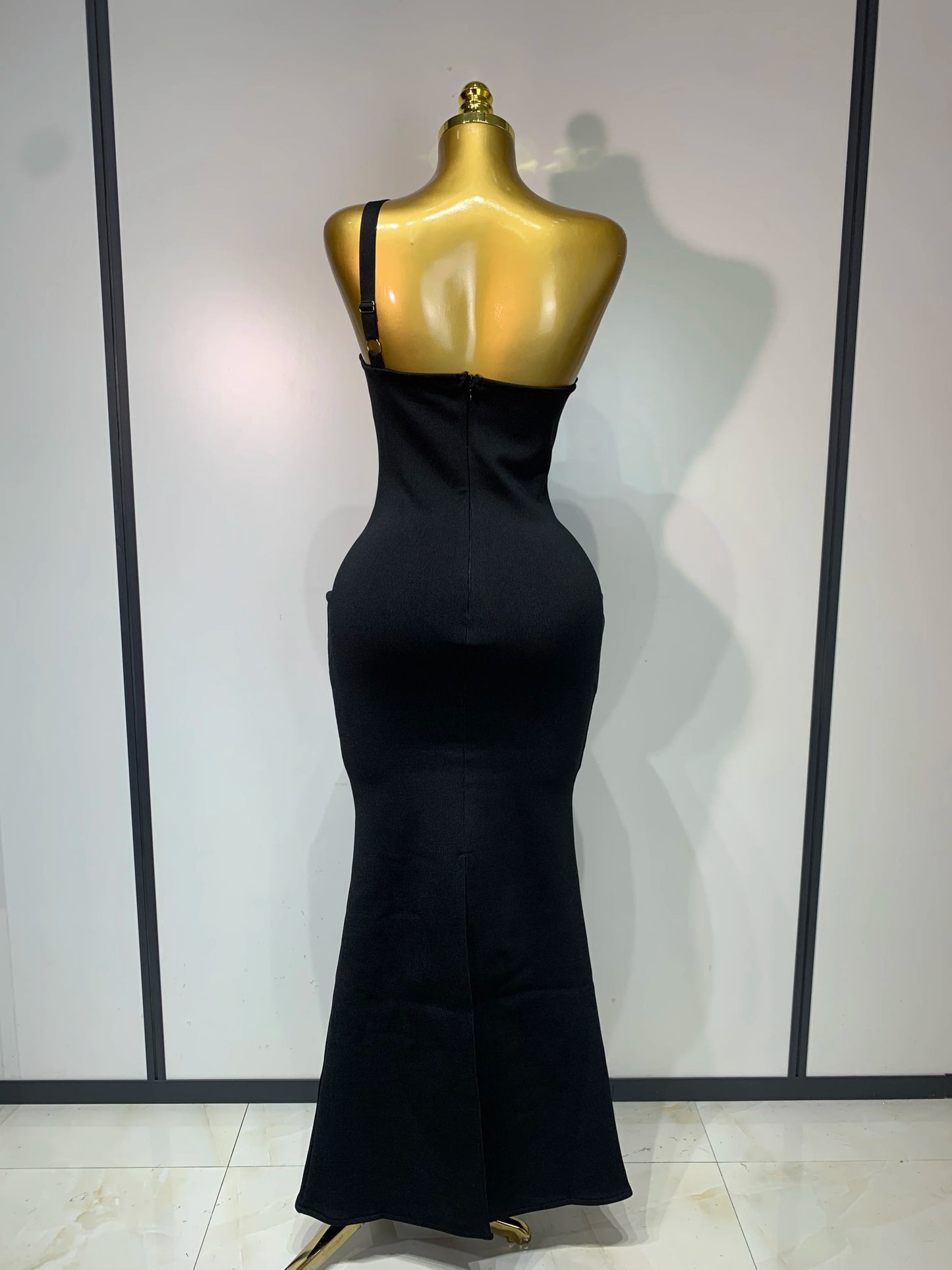 Sexy Backless Stretch Sparkly Rhinestones Evening Bandage Long Prom Party Dress
