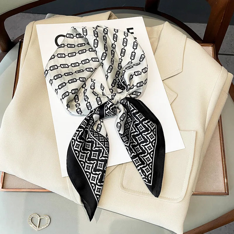 70x70cm Women Four Seasons Small Square Silk Satin Bandana Wrap Shawl Scarves Scarfs Sqk7