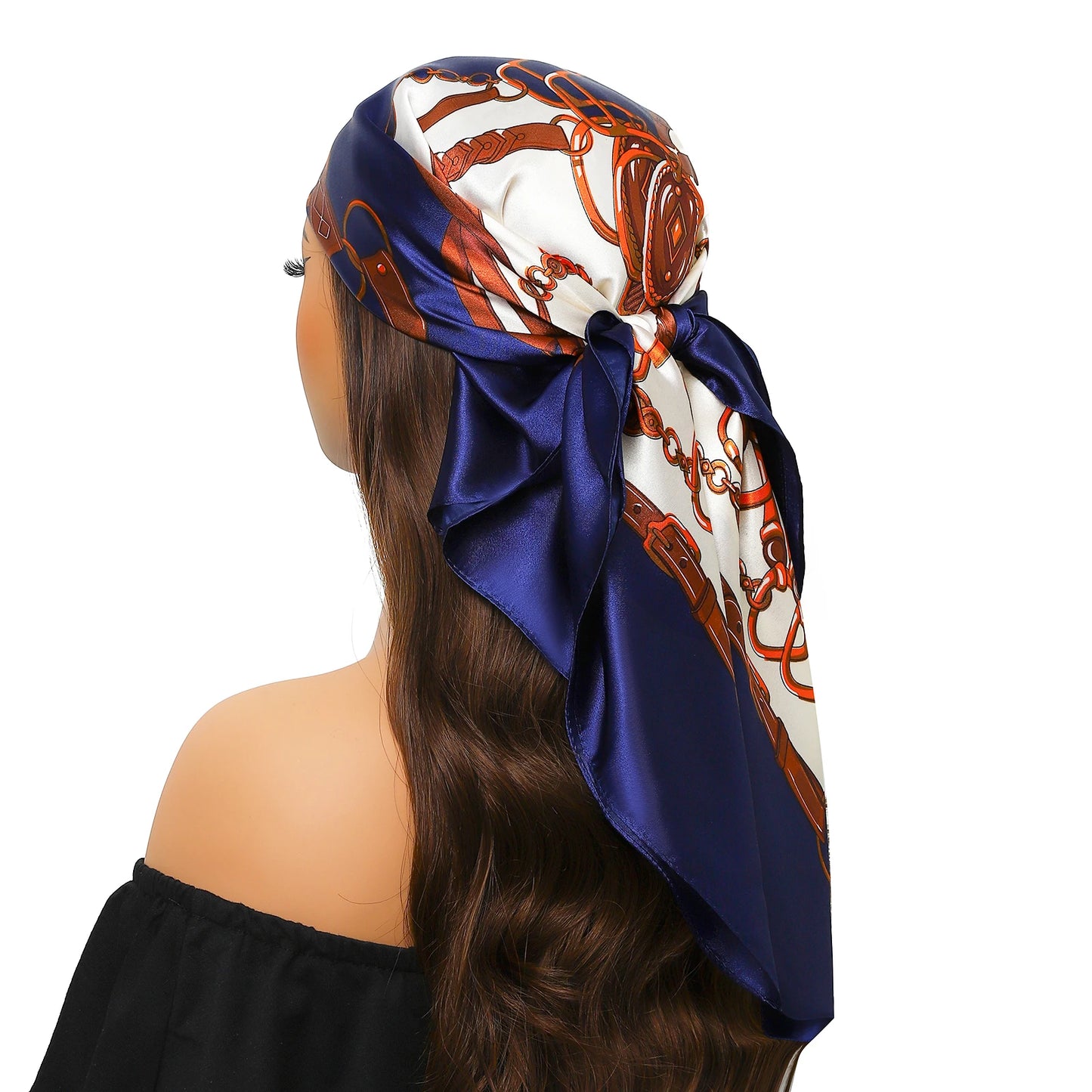 90cm Women Four Seasons Square Silk Satin Bandana Wrap Shawl Scarves Scarfs Sqk7