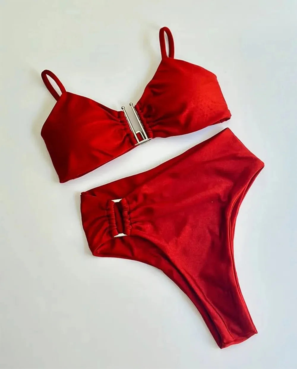 Sexy Push Up Swimwear Brazilian Bikini Thong Solid Beachwear Bathing Suits