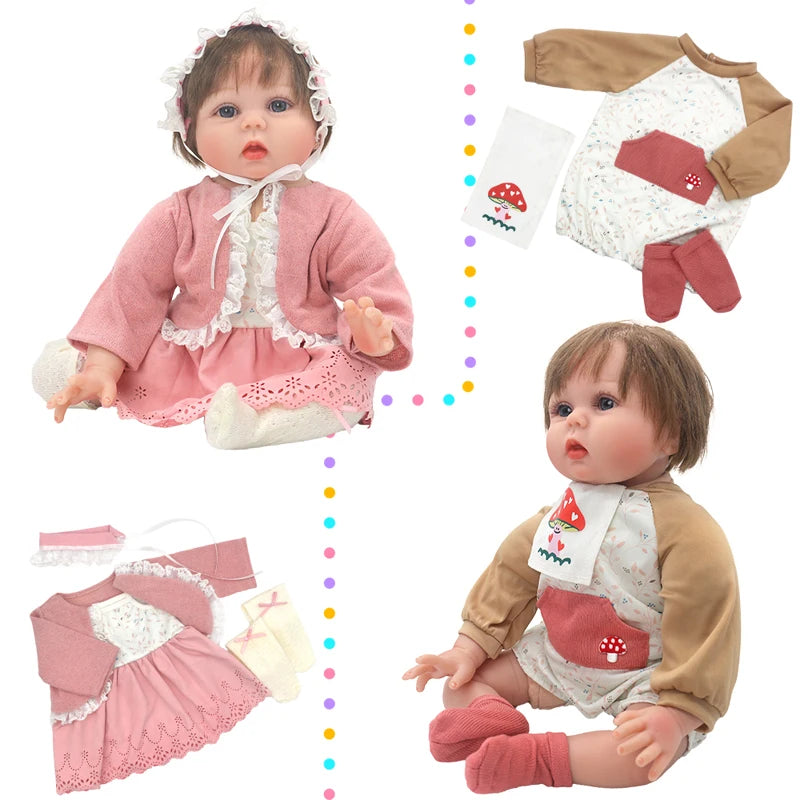 50-55cm Reborn Baby Doll Clothes 22 Inch Dress Skirt Toys Outfit