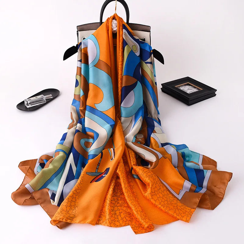 180X90cm Women Four Seasons Bandanna Designs Square Wrap Shawl Scarf Scarves kgL5