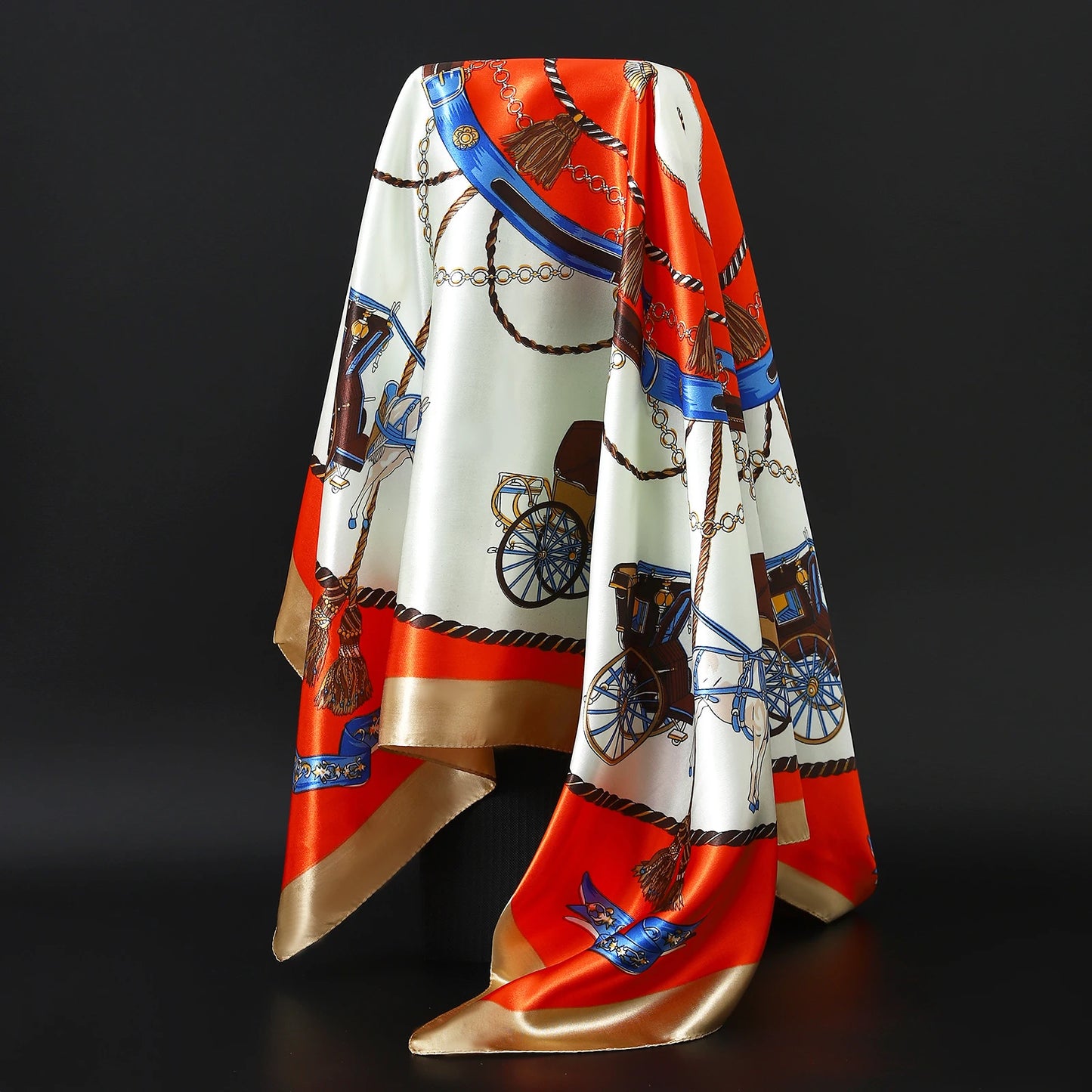90cm Women Four Seasons Square Silk Satin Bandana Wrap Shawl Scarves Scarfs Sqk7
