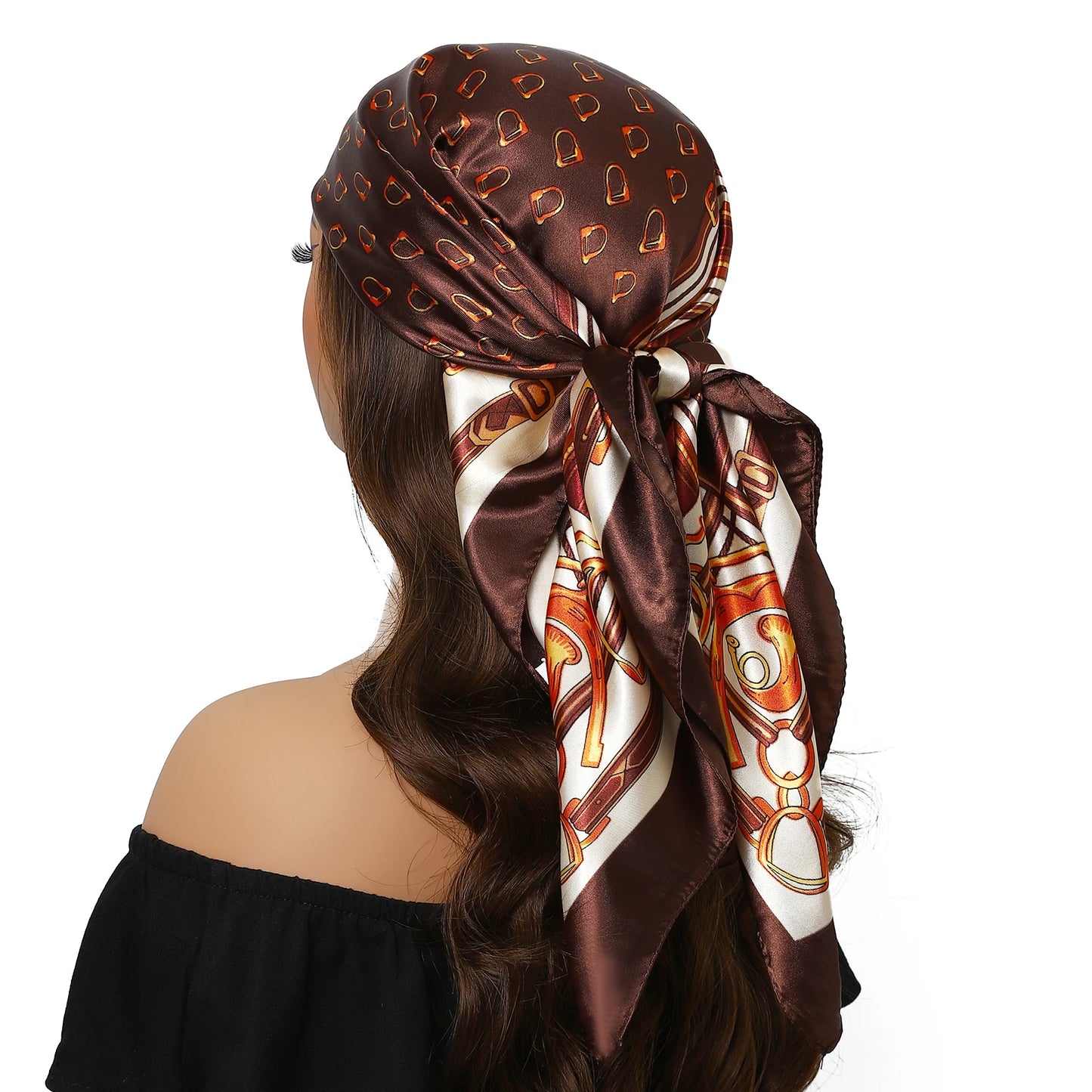 90cm Women Four Seasons Square Silk Satin Bandana Wrap Shawl Scarves Scarfs kfy1