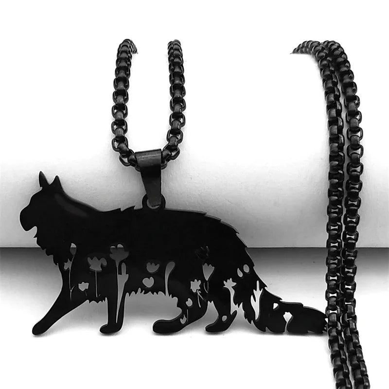 Cute Cat Ragdoll Kitty Women Men Stainless Steel Silver Color Chain Pendant Necklace