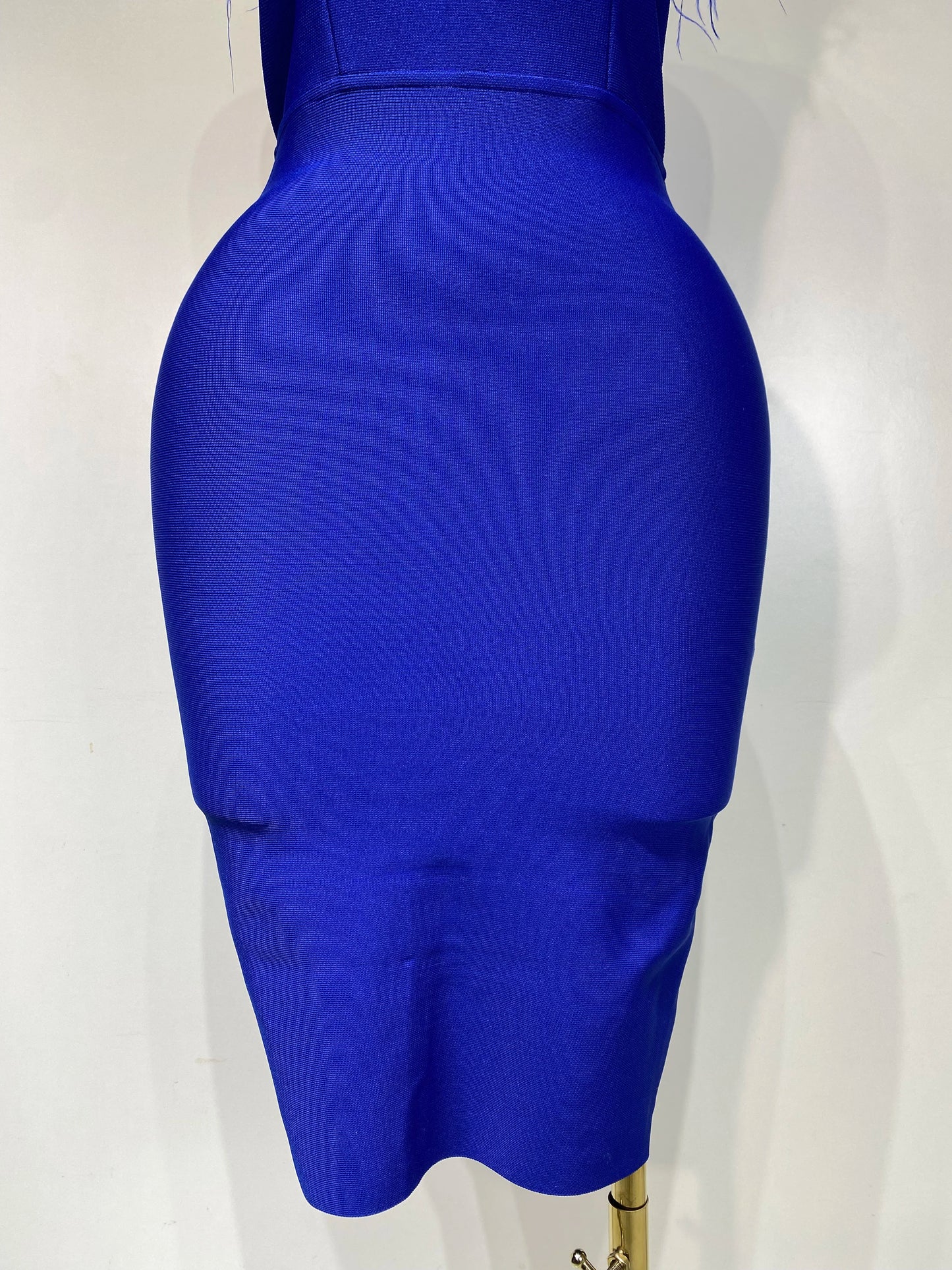 Sexy Backless Yellow Bandage Strapless Celebrity Elegant Feather Birthday Club Party Dress
