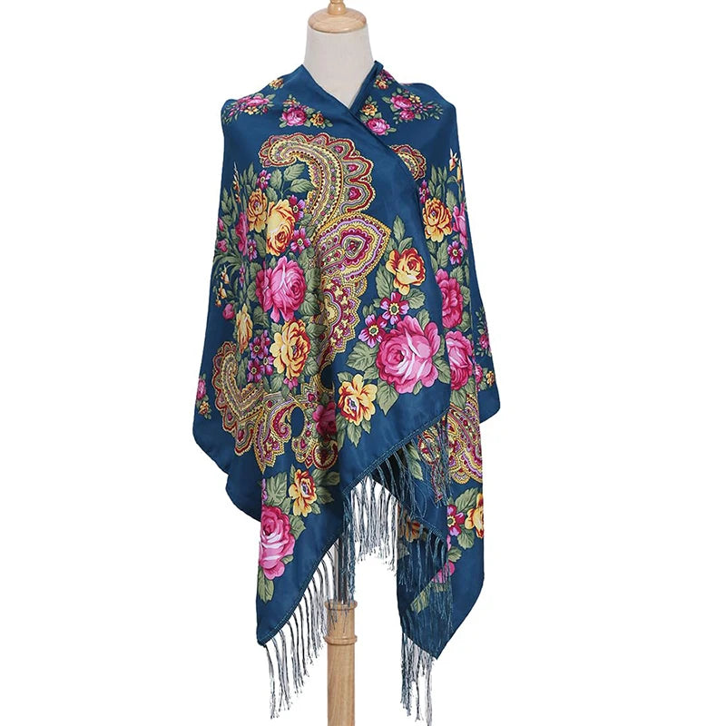 70x170cm Women Fashion Embroidery Shawls Scarf Pashmina Flower Printed Wraps Scarves