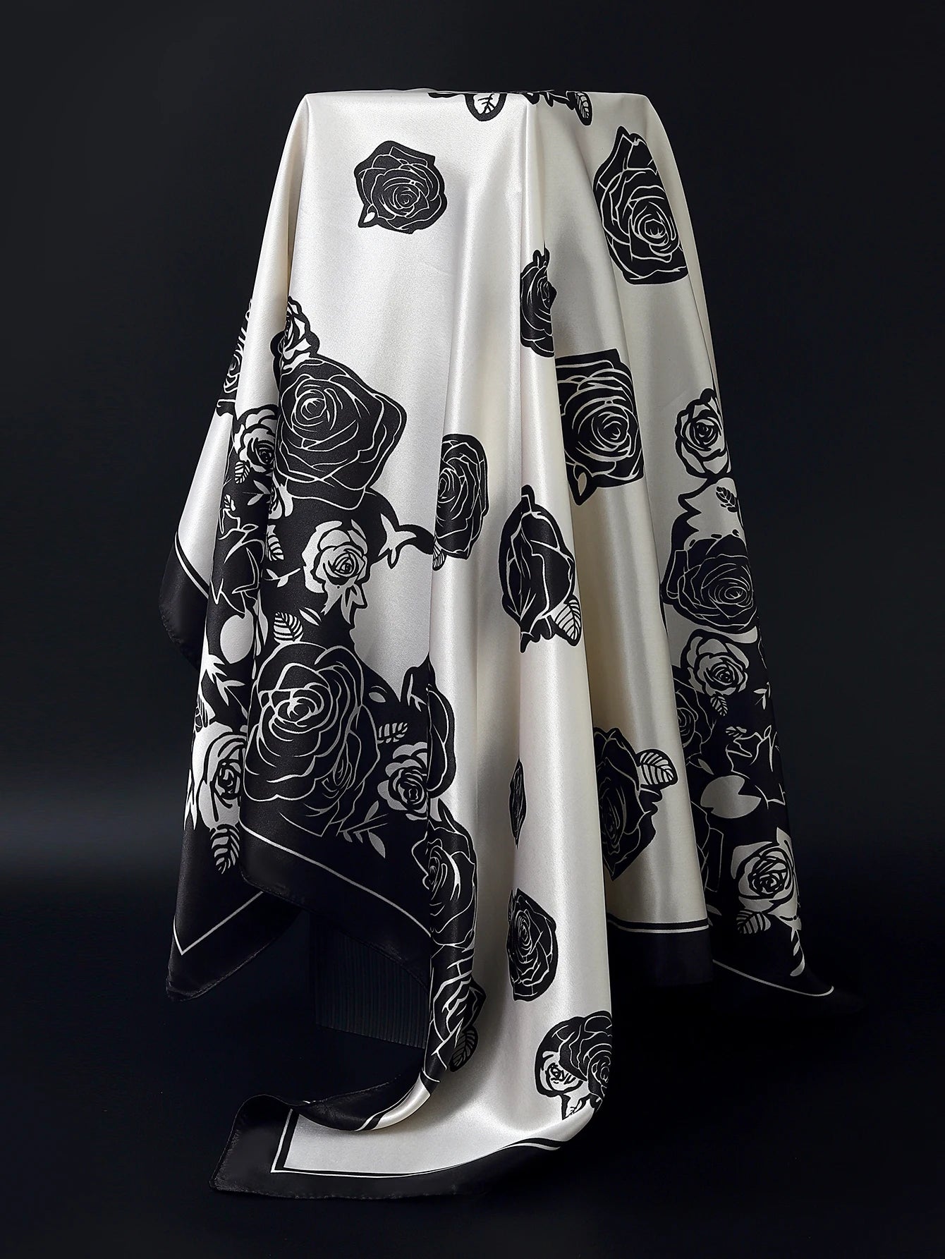 90cm Women Four Seasons Square Silk Satin Bandana Wrap Shawl Scarves Scarfs Sqk2