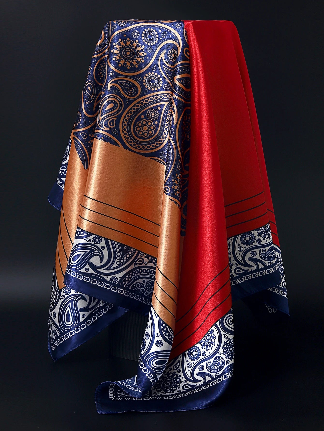 90cm Women Four Seasons Square Silk Satin Bandana Wrap Shawl Scarves Scarfs Sqk2