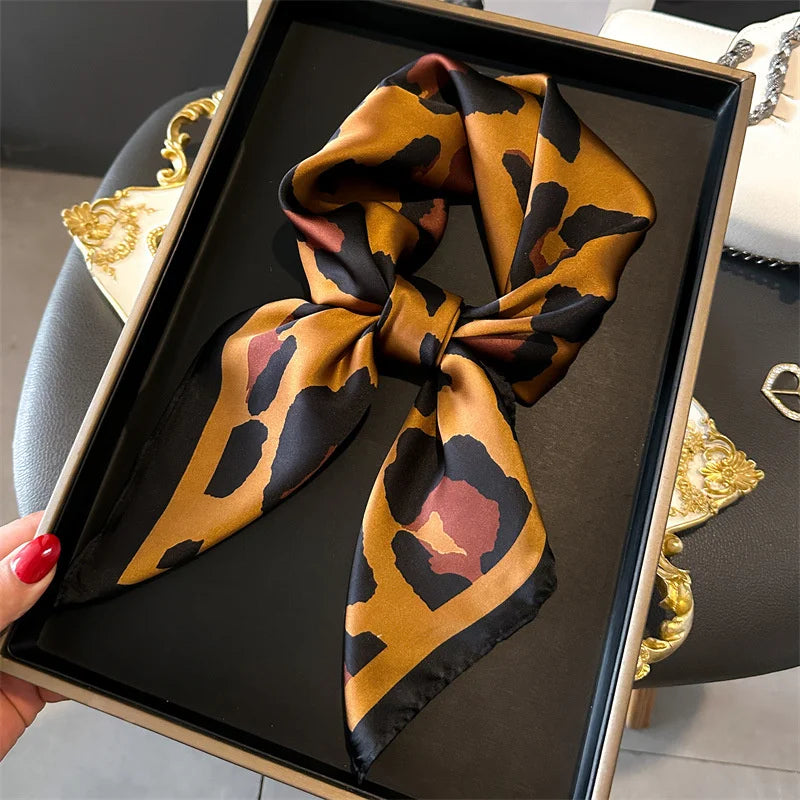 Women Silk Like Square Scarf Printed Satin Bandana Tie Shawl Wraps Scarves